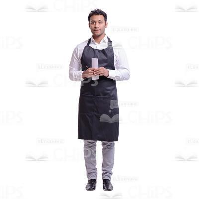 Handsome Waiter Biting His Lips Cutout Image-0