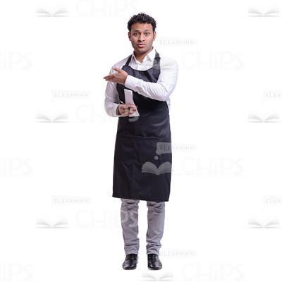 Cutout Image of Handsome Waiter Showing the Direction-0