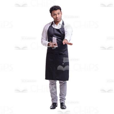 Cutout Image of Handsome Waiter Seating His Clients-0