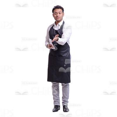 Cutout Image of Handsome Waiter Indicating the Seat-0