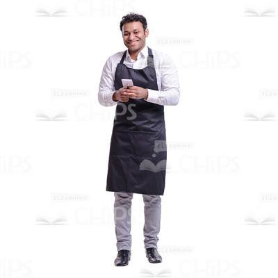 Handsome Waiter Giggling Cutout Image-0