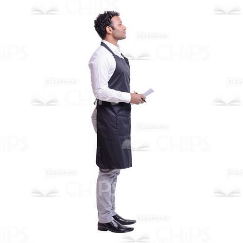 Cutout Image of Purposeful Waiter Standing Half Turned-0