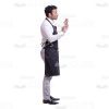 Cutout Image of Handsome Waiter Showing to Put Something a Little Bit Aside-0