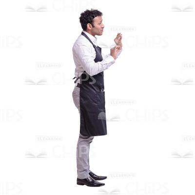 Cutout Image of Handsome Waiter Showing to Put Something a Little Bit Aside-0