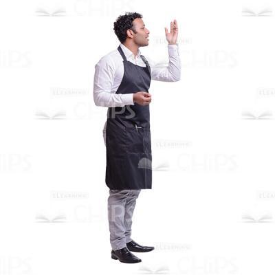 Cutout Picture of Cheerful Waiter Making Bravo Gesture-0