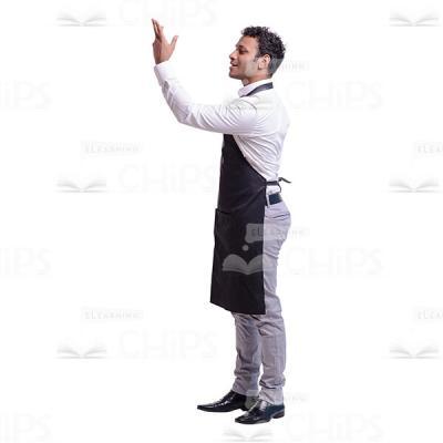 Inspired Waiter Gesticulating Cutout Picture -0