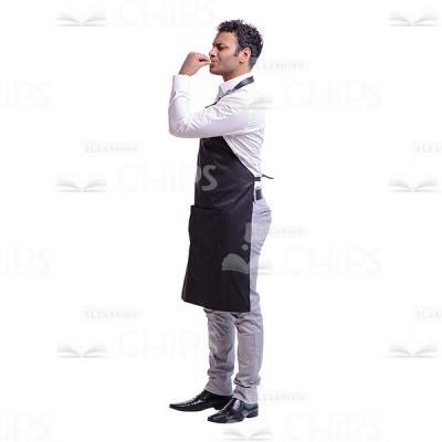 Cutout Picture of Handsome Waiter Enjoying-0