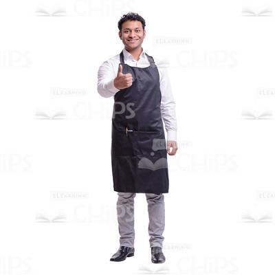 Smiling Waiter With Ok Gesture Cutout Photo-0