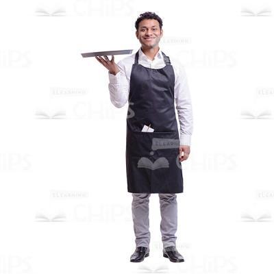 Happy Smiling Waiter With The Tray Cutout Photo-0