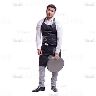 Tired Waiter With The Tray Cutout Photo-0