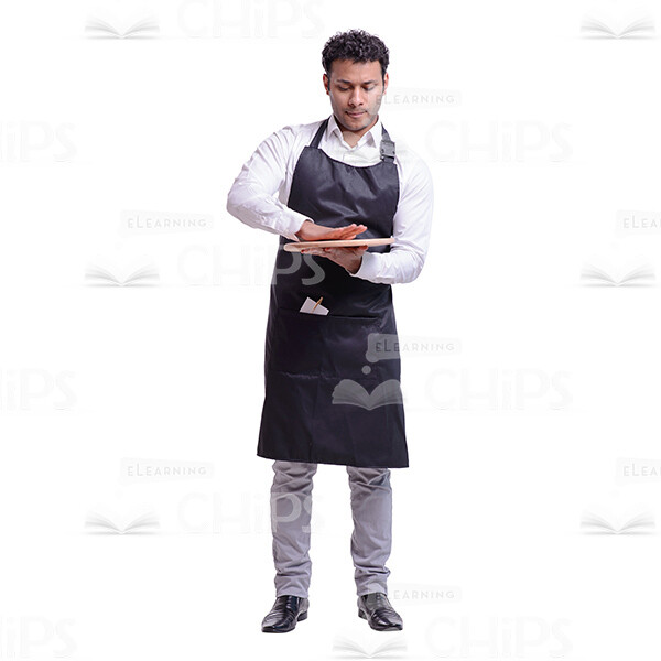 Concentrated On Tray Waiter Cutout Photo-0