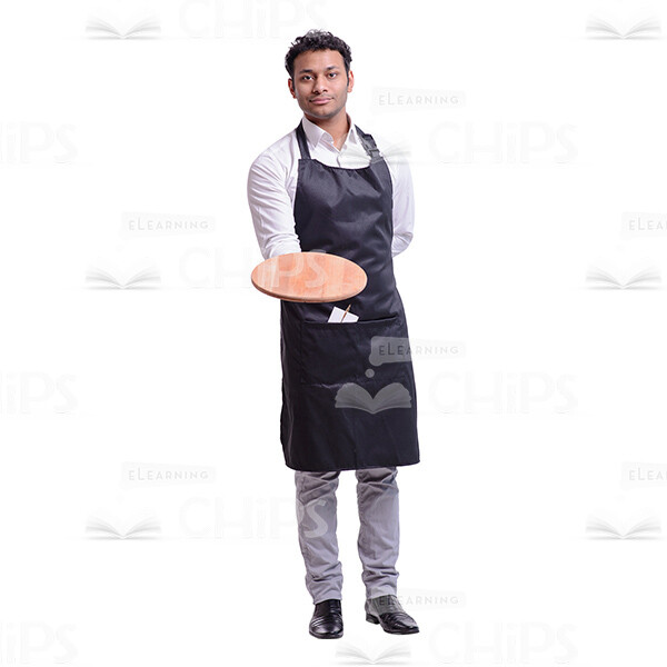 Waiter Offering The Wooden Tray Cutout Photo-0