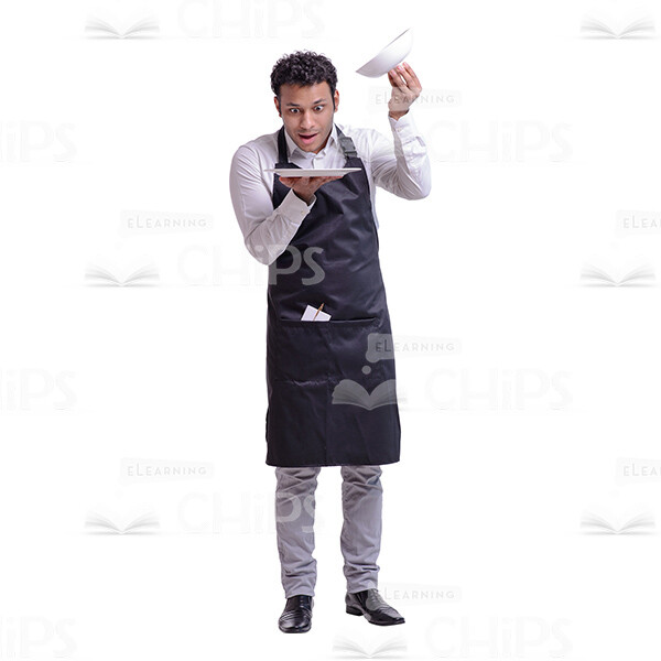 Surprised Waiter Opening The Party-cook Cutout Photo-0