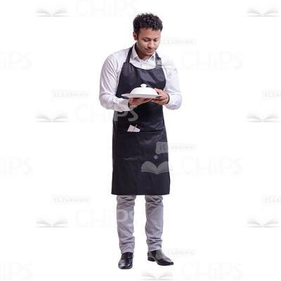 Waiter Looking Down With Party-cook Cutout Photo-0