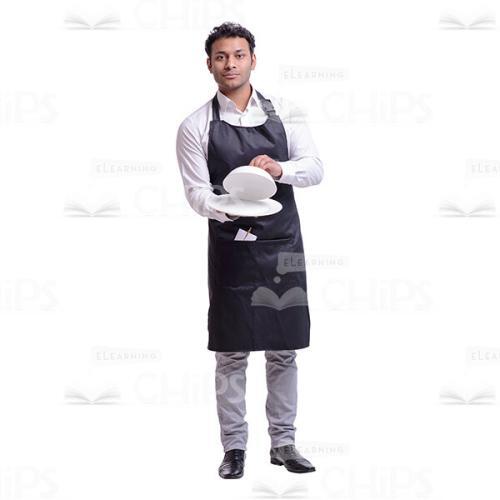 Calm Waiter Presenting The Party-cook Cutout Photo-0