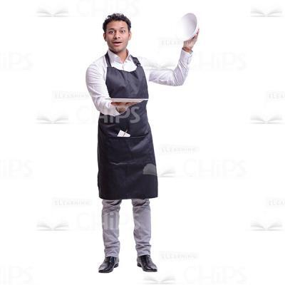 Surprised Waiter With Opened The Party-cook Cutout Photo-0