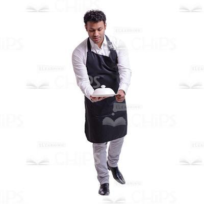Waiter Walking With Party-cook Cutout Photo-0