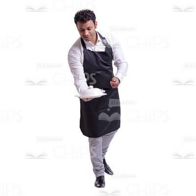 Waiter Walking And Looking At The Party-cook Cutout Photo-0