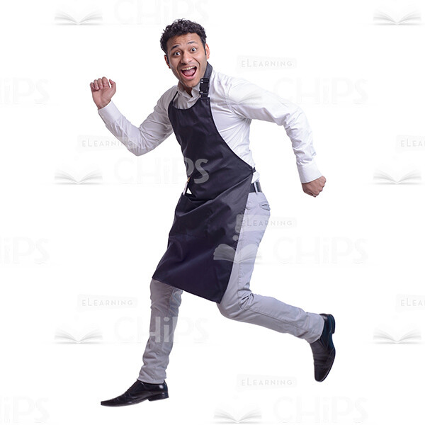 Running Funny Waiter Cutout Photo-0