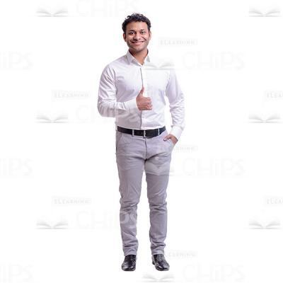 Smiling Businessman With OK Gesture Cutout Photo-0