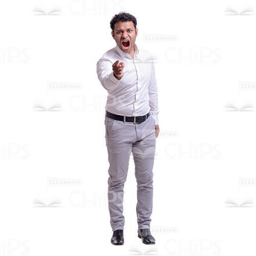 Shouting Pointing Businessman Cutout Photo-0