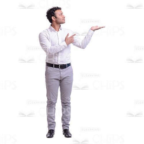 Pointing Businessman Looking Left Cutout Photo-0