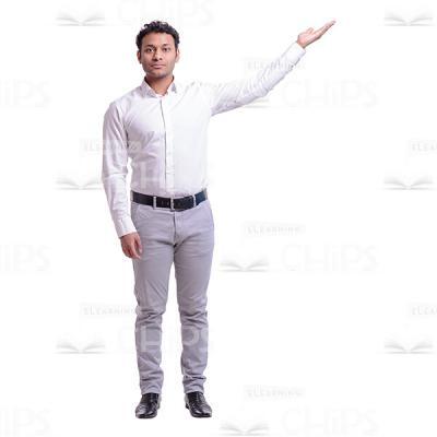 Raising Left Hand Calm Businessman Cutout Photo-0