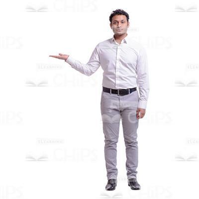 Businessman With Raised Right Hand Cutout Photo-0