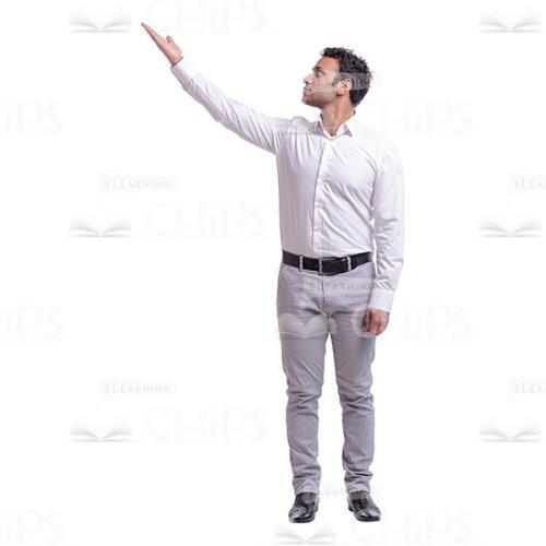 Stretching Right Hand Businessman Cutout Photo-0