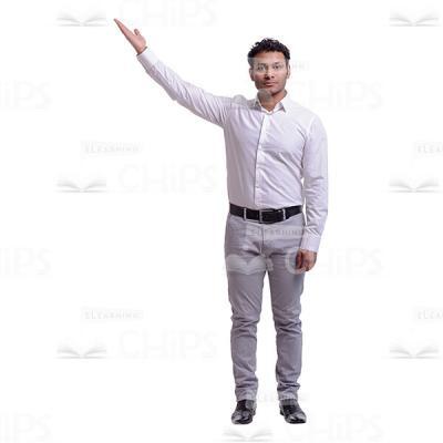 Stretching Right Hand Young Businessman Cutout Photo-0