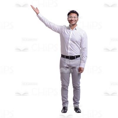 Smiling Stretching Right Hand Young Businessman Cutout Photo-0