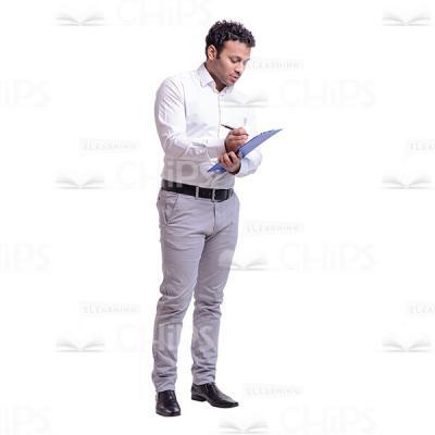 Writing Young Businessman Cutout Photo-0