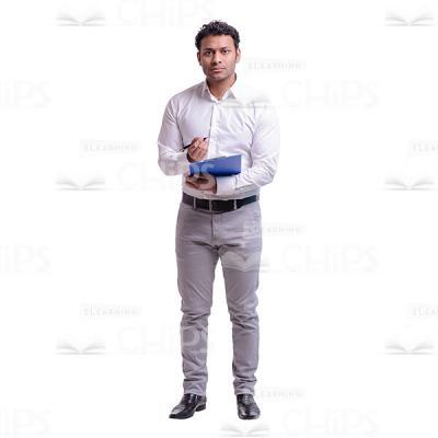 Listening Young Businessman Cutout Photo-0