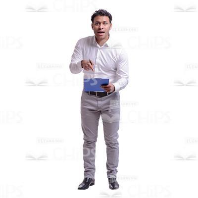 Surprised Pointing Young Businessman Cutout Photo-0