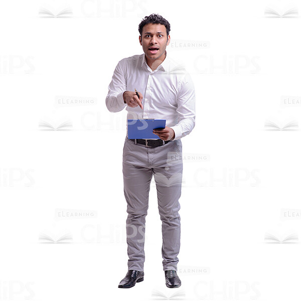 Surprised Pointing Young Businessman Cutout Photo-0