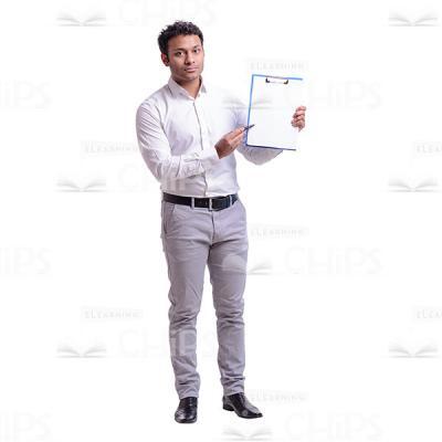 Pointing At Notebook Young Businessman Cutout Photo-0