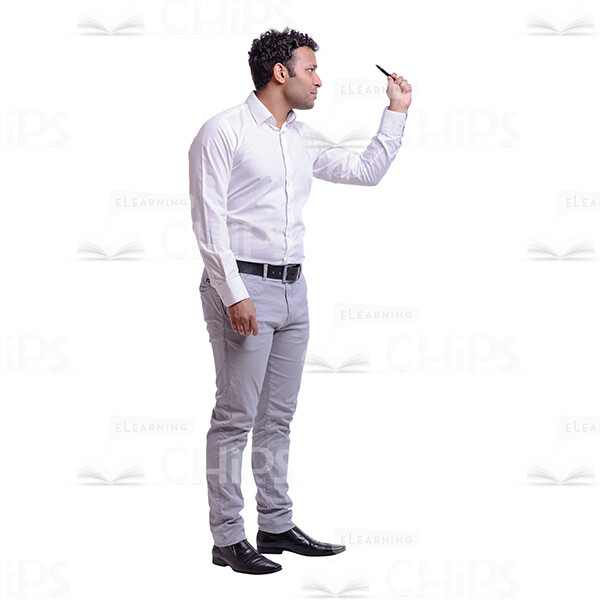 Profile View Businessman With The Pen Cutout Photo-0