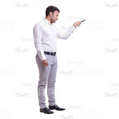 Profile View Businessman Pointing With The Pen Cutout Photo-0