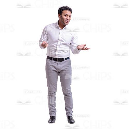 Talking Smiling Businessman With The Pen Cutout Photo-0