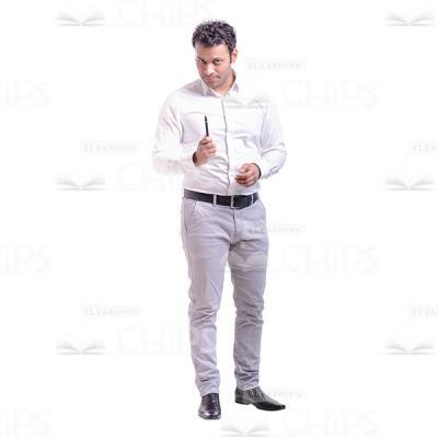 Standing Businessman With The Pen Cutout Photo-0