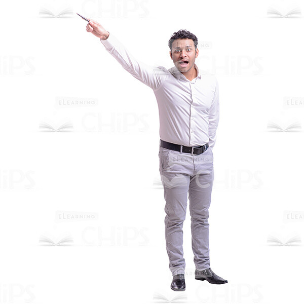 Shouting And Pointing Businessman Cutout Photo-0