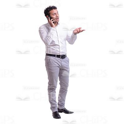 Gesticulating Businessman With The Handy Cutout Photo-0