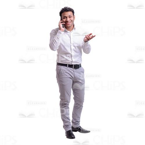 Smiling Talking Businessman With The Handy Cutout Photo-0
