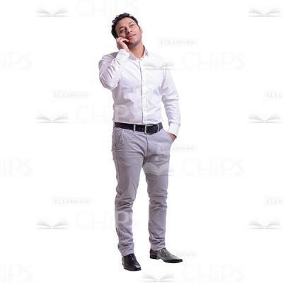 Listening Businessman With The Handy Cutout Photo-0