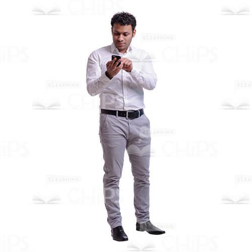 Businessman Dialing At The Handy Cutout Photo-0