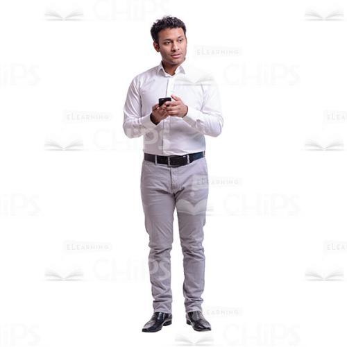 Pensive Businessman Holding The Handy Cutout Photo-0