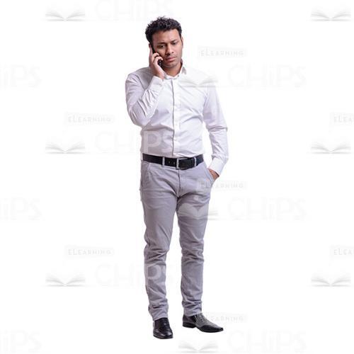 Disturbed Listening Businessman With The Handy Cutout Photo-0