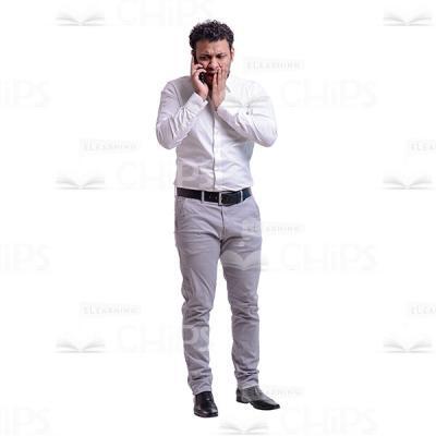 Saddened Businessman Using The Handy Cutout Photo-0