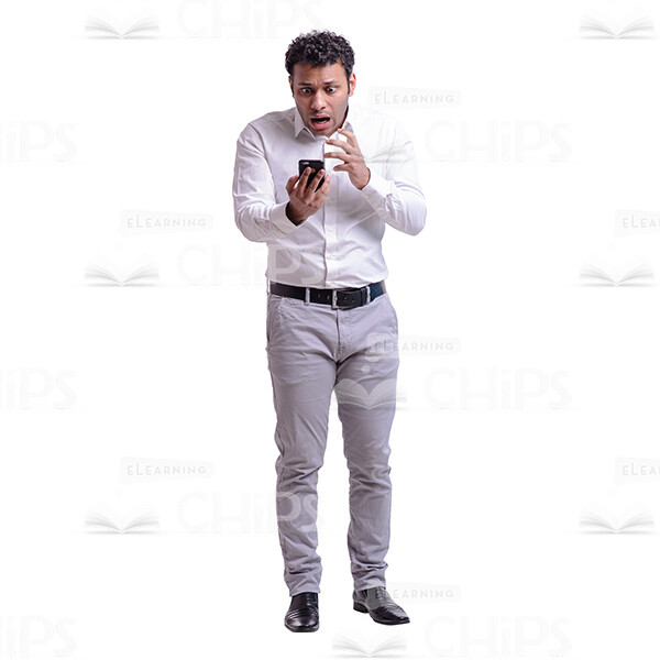 Horrified Businessman Looking At The Handy Cutout Photo-0 Horrified Businessman Looking At The Handy Cutout Photo-0
