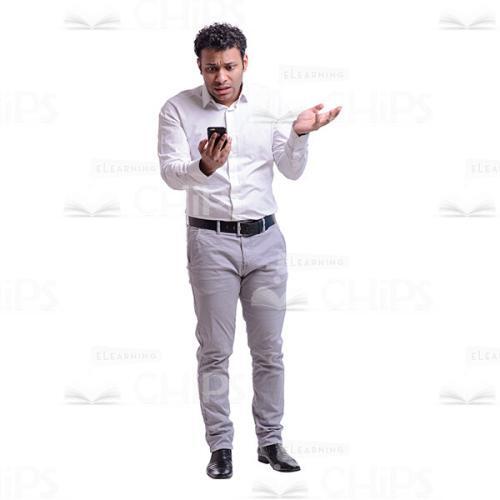 Businessman Bewilderedly Looking At The Handy Cutout Photo-0